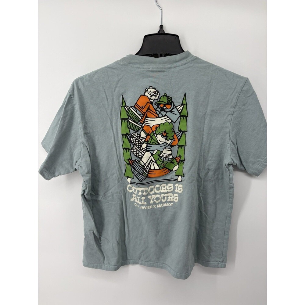 D.J. Javier x Marmot Mountain Work "Outdoor Is All Yours" Blue Mens XL Tee